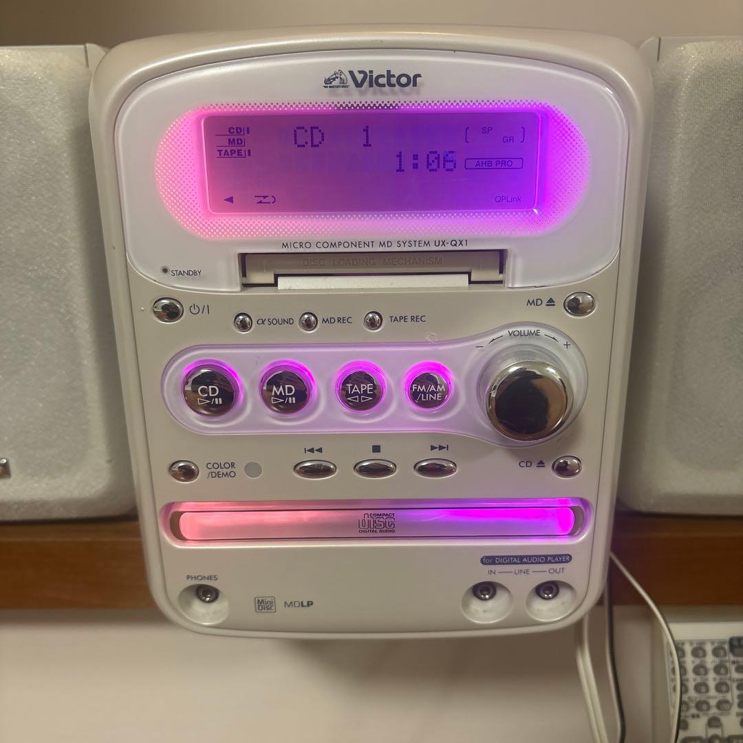 Victor マイクロコンポCD、MD、カセット、スピーカーセット ★動作確認済