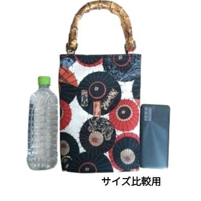バンブー手提げ　お祭りバッグ　和柄バッグ　番傘　龍　神輿　祭り用品　和装小物
