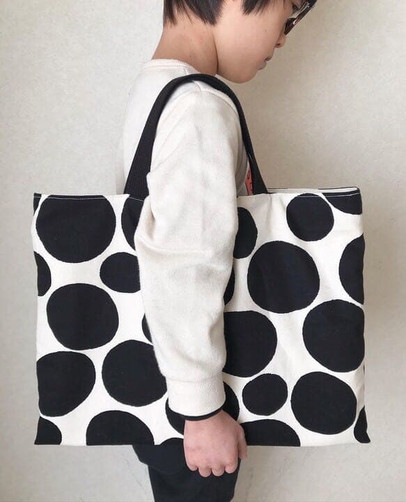 完売★不規則ドット柄　北欧　レッスンバッグ　サブでバッグ