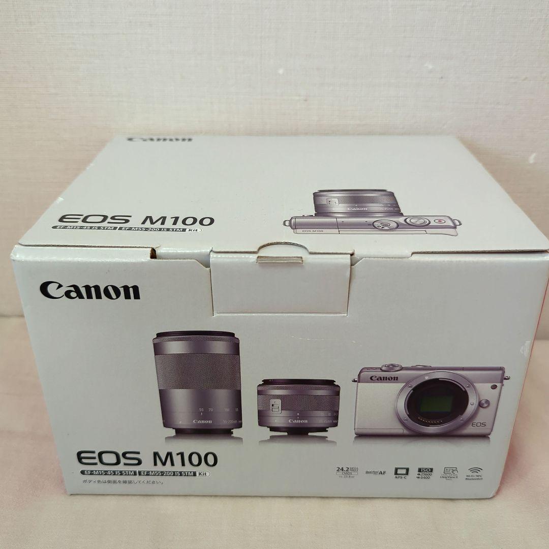 Canon EOS M100 ダブルレンズ 白　ミラーレス　一眼