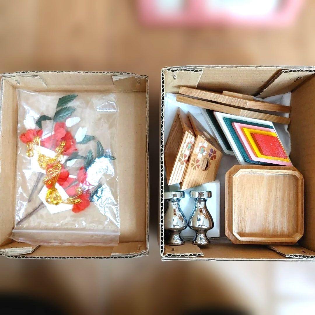 東京久月　雛人形セット 収納 親王飾り　桜刺繍　コンパクト 木製