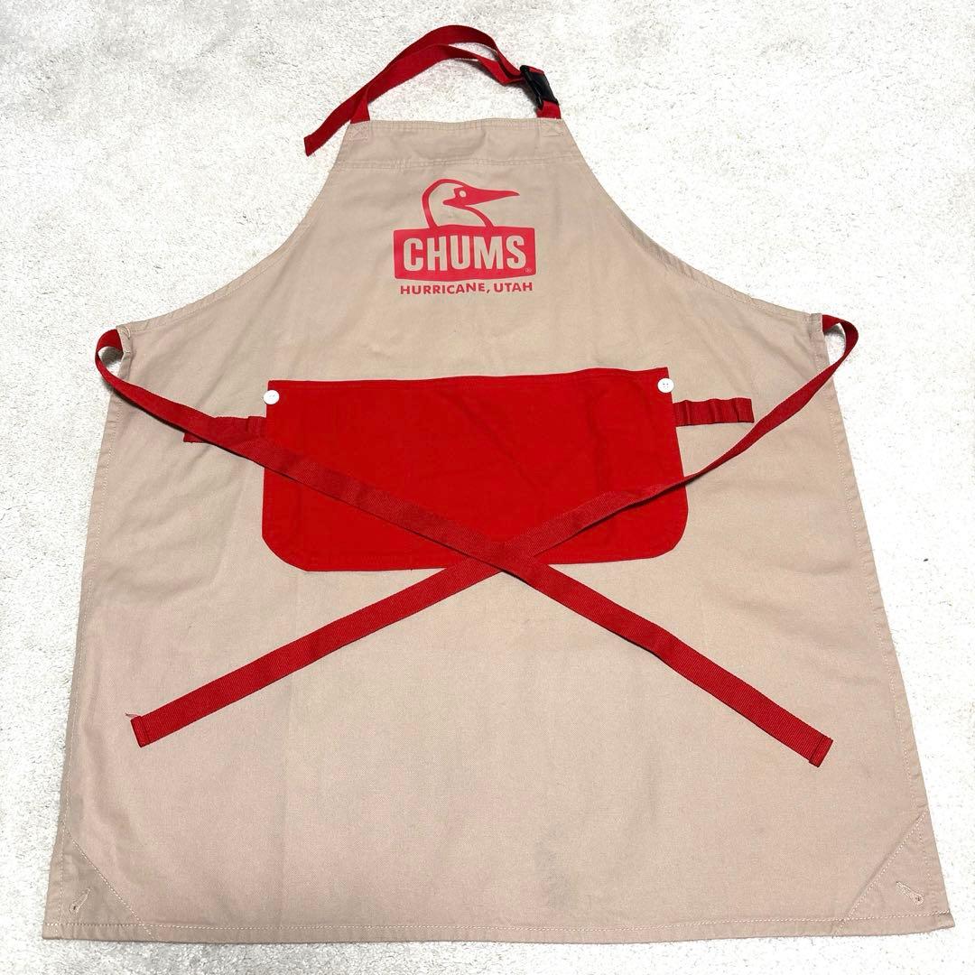 CHUMS エプロン ベージュ/赤 ほぼ未使用
