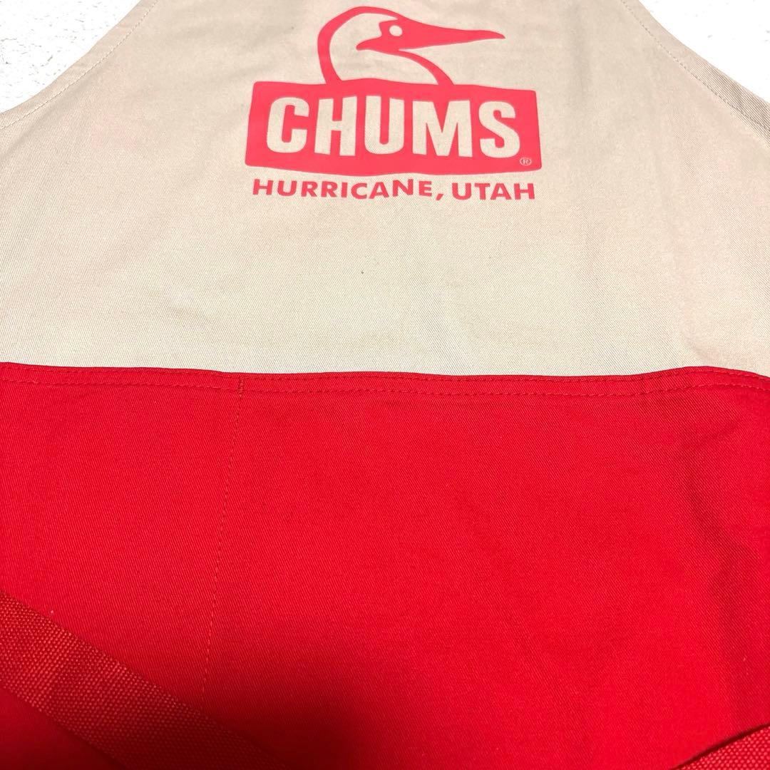 CHUMS エプロン ベージュ/赤 ほぼ未使用