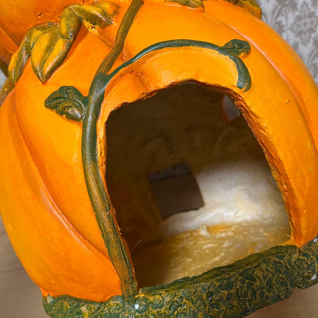 ハロウィン　パンプキン　ガーデン用　2段カボチャ　オブジェ　置物　陶器