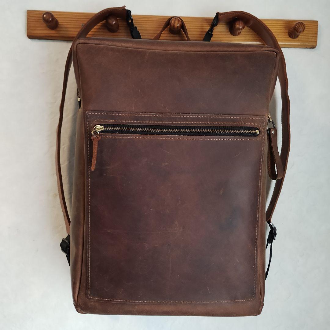 訳あり品レザーリュックサック　ハンドメイド　本革　レザークラフト