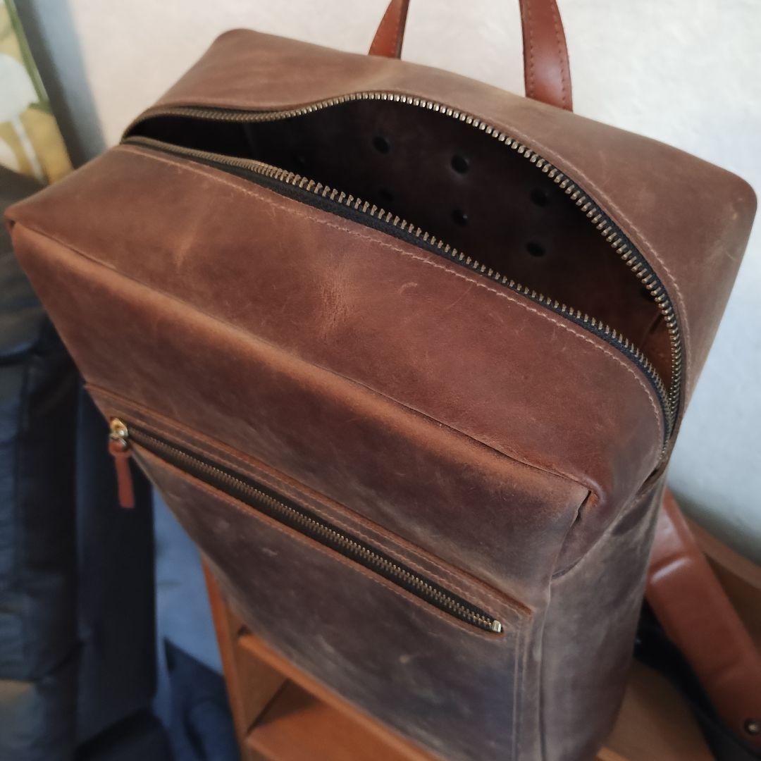 訳あり品レザーリュックサック　ハンドメイド　本革　レザークラフト