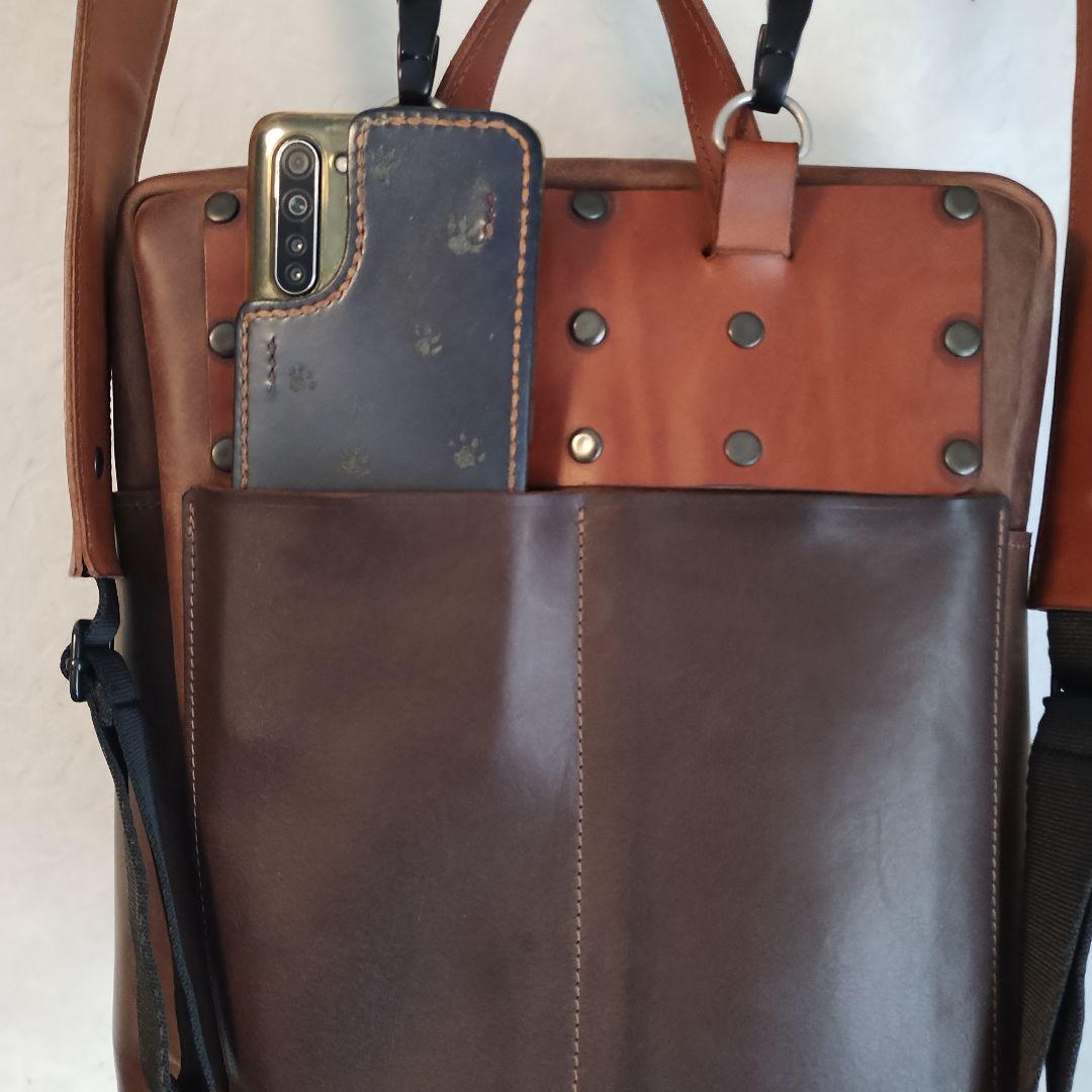 訳あり品レザーリュックサック　ハンドメイド　本革　レザークラフト