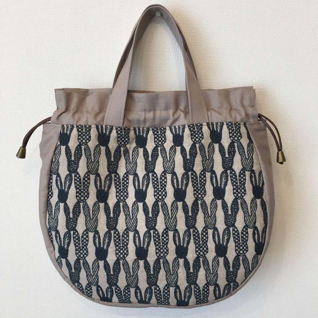 ミナペルホネン ハンドメイド しずくバッグ 巾着バッグ ポンピア