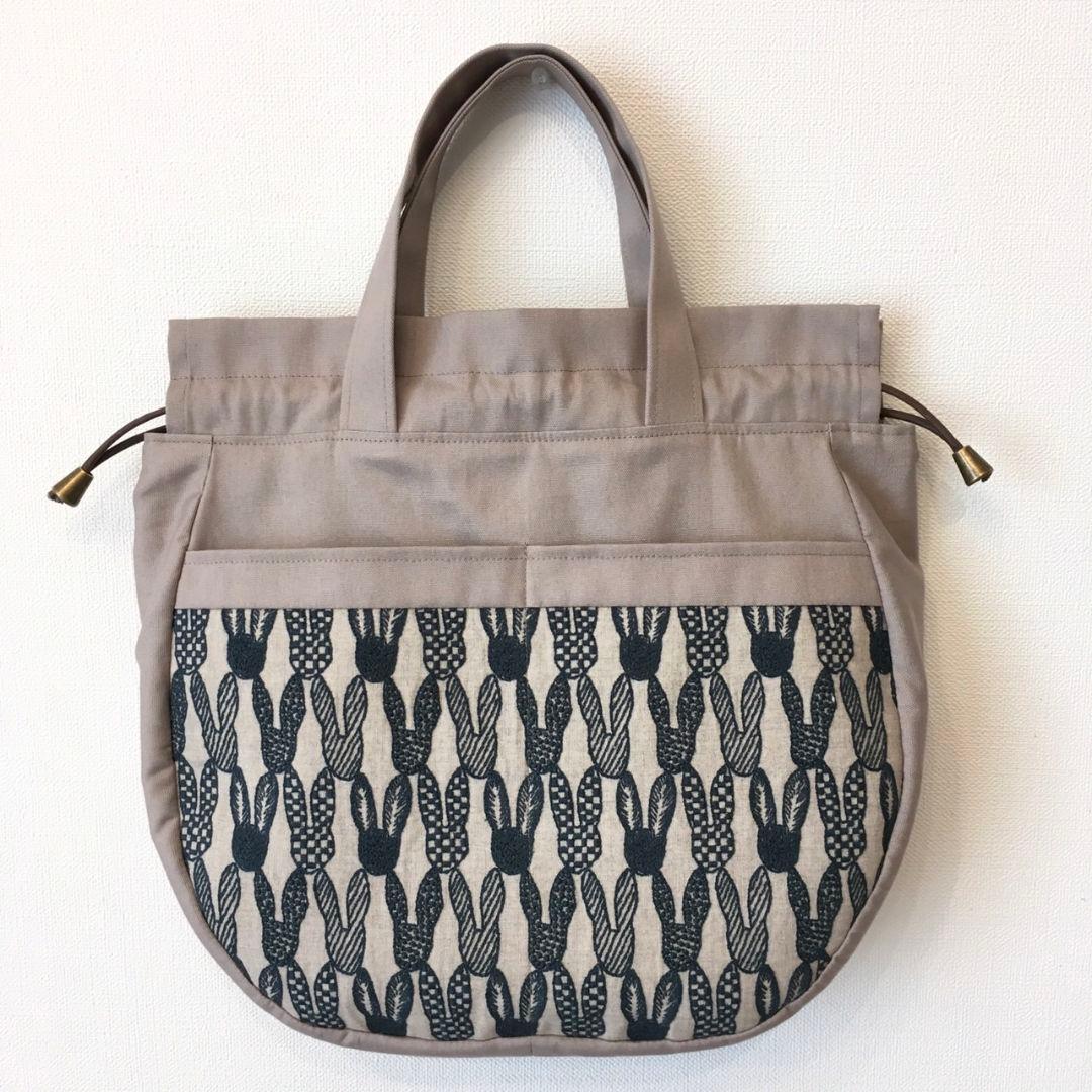 ミナペルホネン ハンドメイド しずくバッグ 巾着バッグ ポンピア