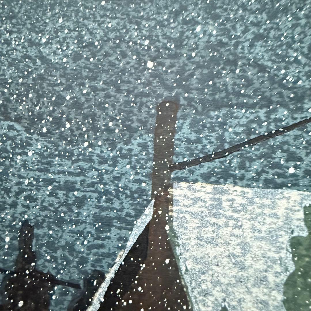 超限定10月4日20時迄‼️井堂雅夫金沢十景「冬の長町」金沢 木版画和紙マット