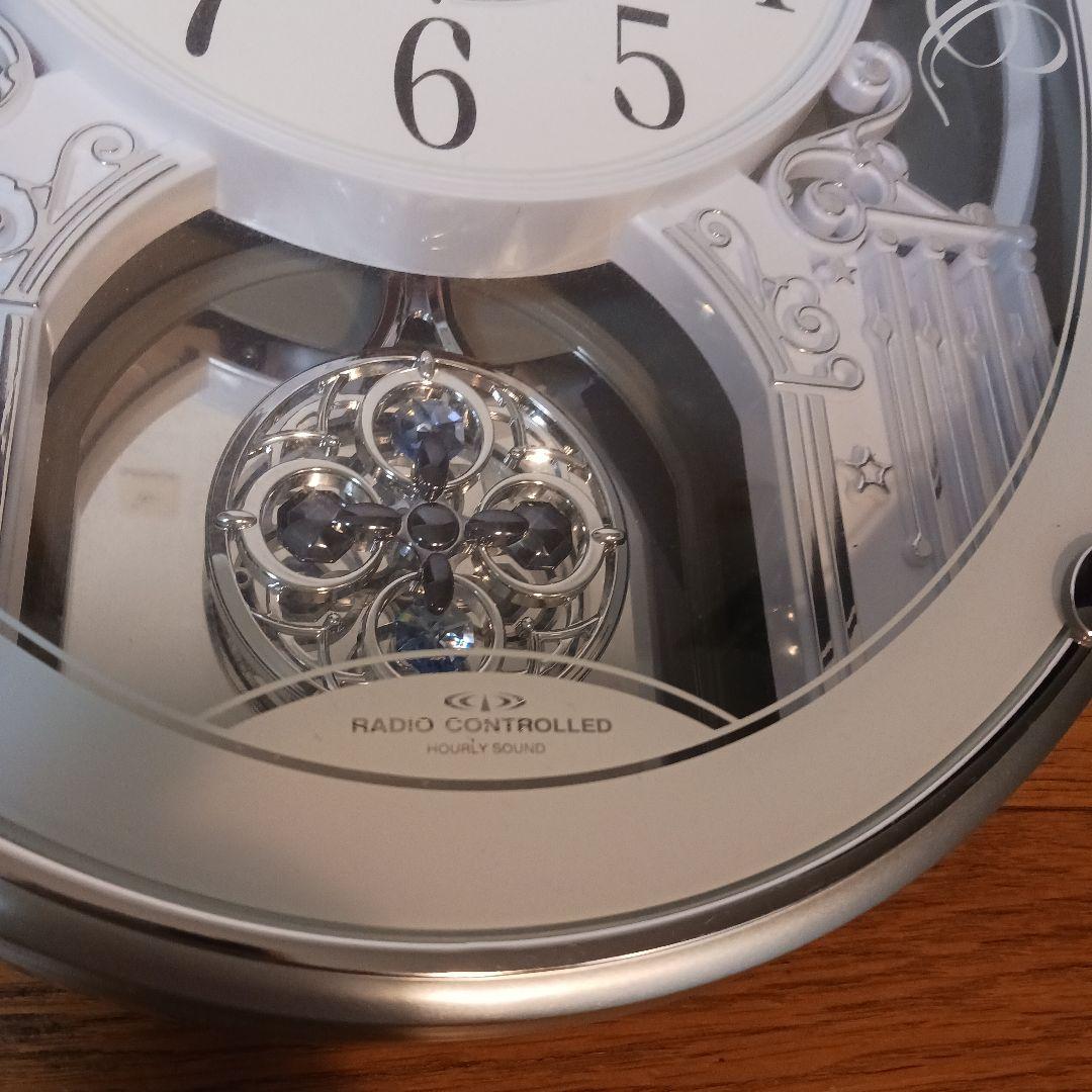 【美品】Small World RHYTHM 4MN532RH 電波時計 リズム