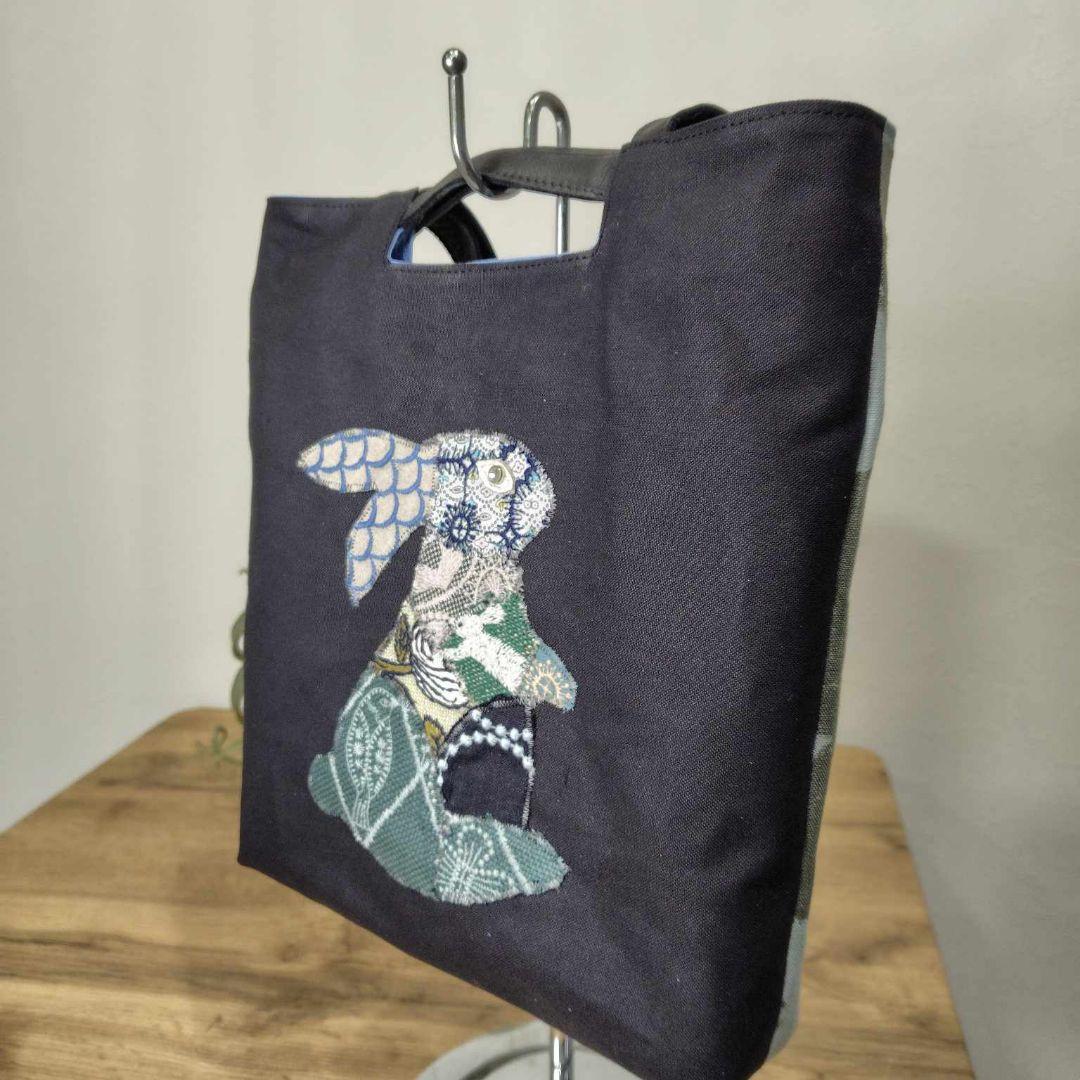 s*s様 ミナペルホネン/スローダンス×うさぎカケラパッチ/A4ショルダートート