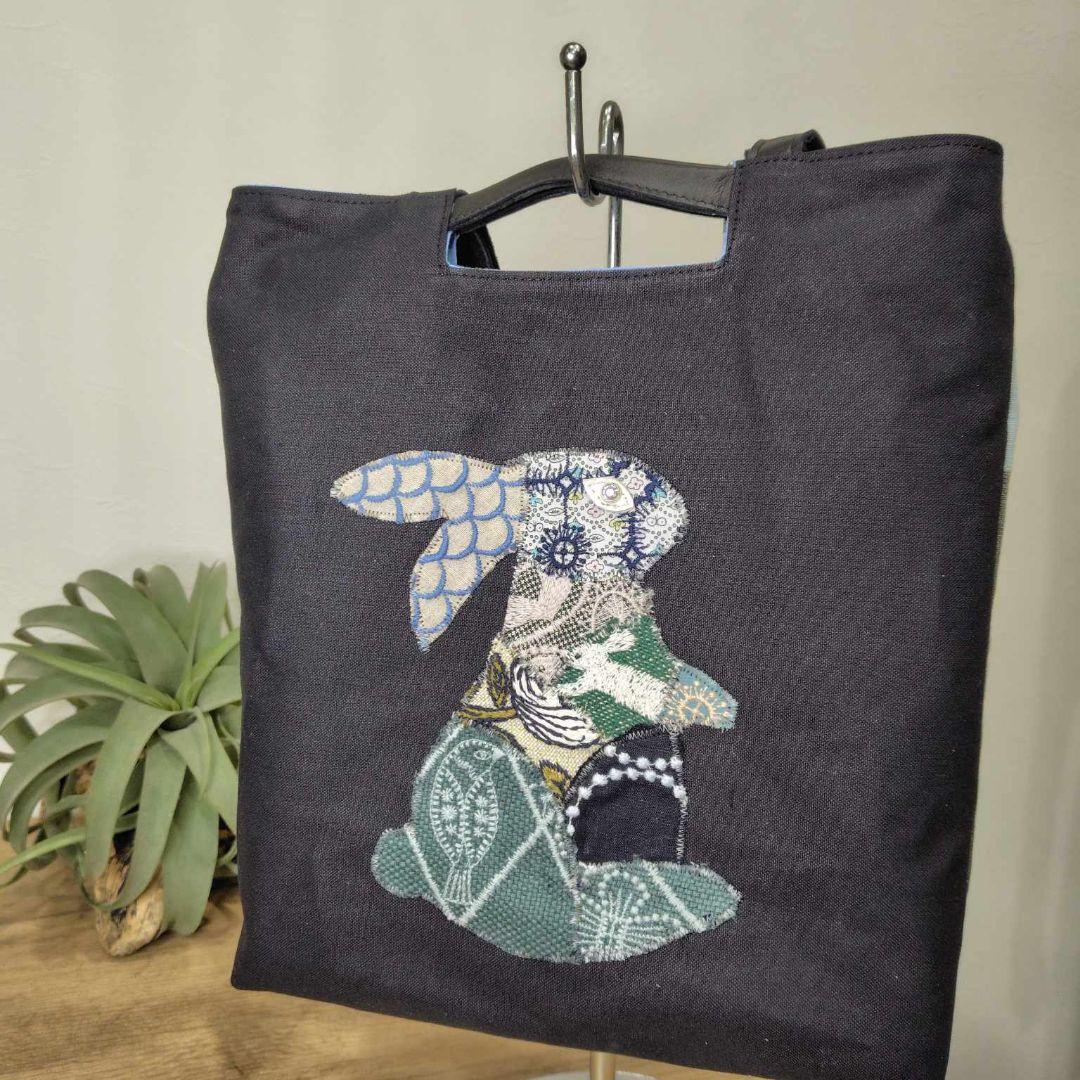 s*s様 ミナペルホネン/スローダンス×うさぎカケラパッチ/A4ショルダートート