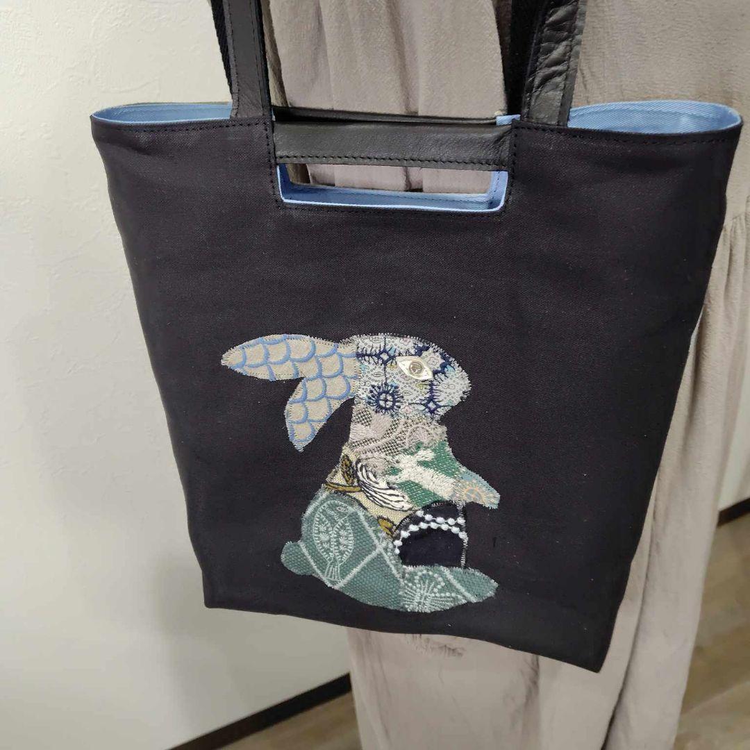 s*s様 ミナペルホネン/スローダンス×うさぎカケラパッチ/A4ショルダートート