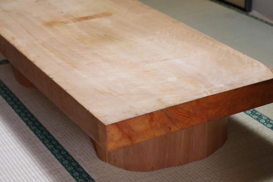 ローテーブル　檜　一枚板　無垢　白木　180cm  厚み10cm