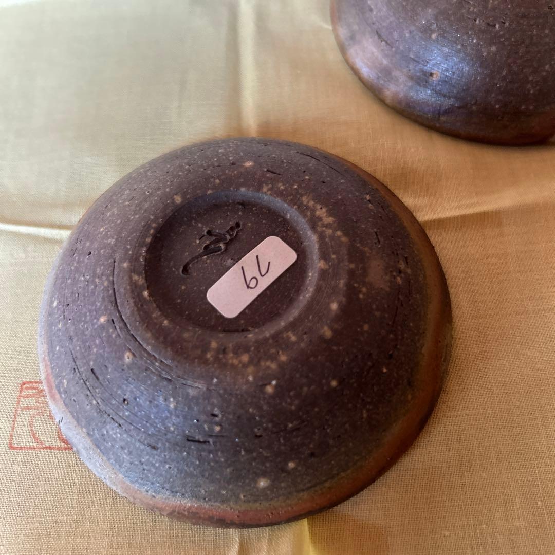 木箱入り 備前焼　山本竜一　小皿五枚