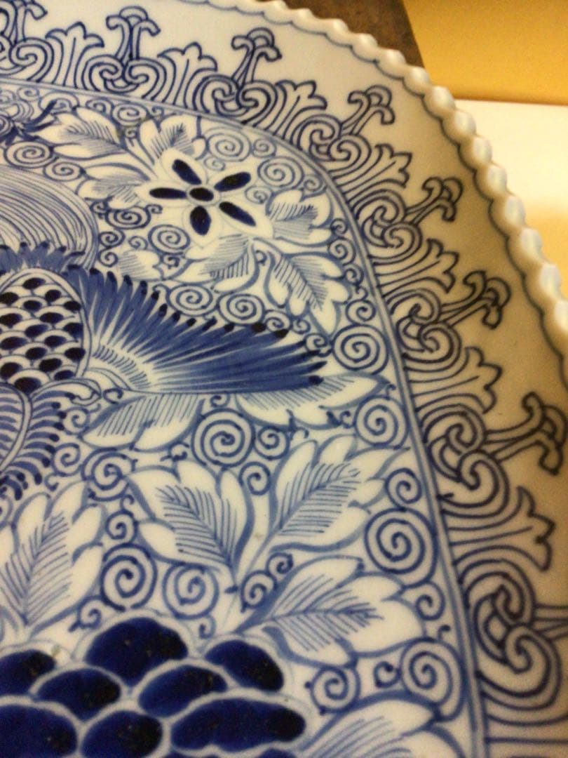 古伊万里 四角皿 幅約28.3センチ 木箱付き