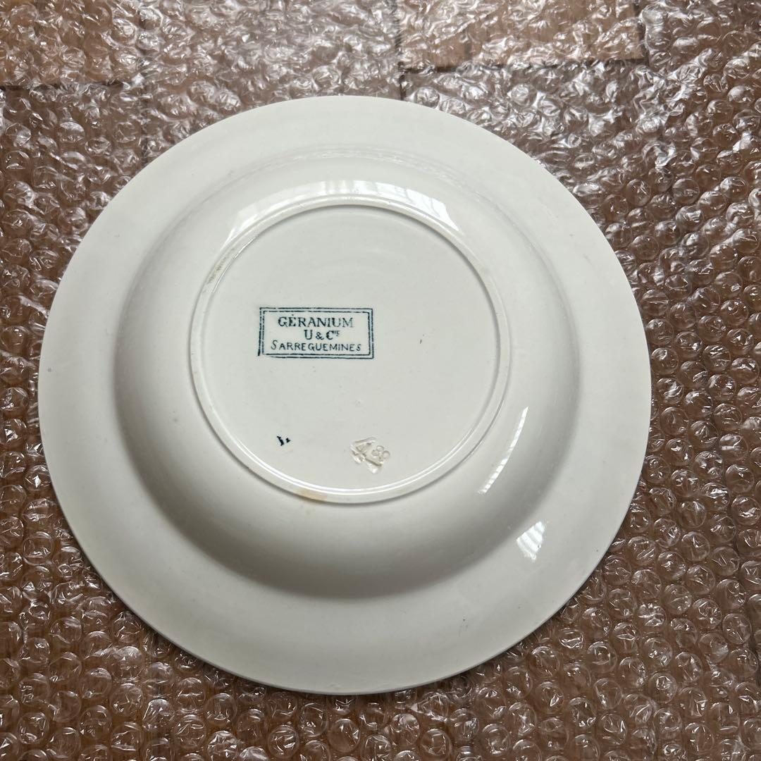 フランスアンティークサルグミンヌゼラニウムスーププレート