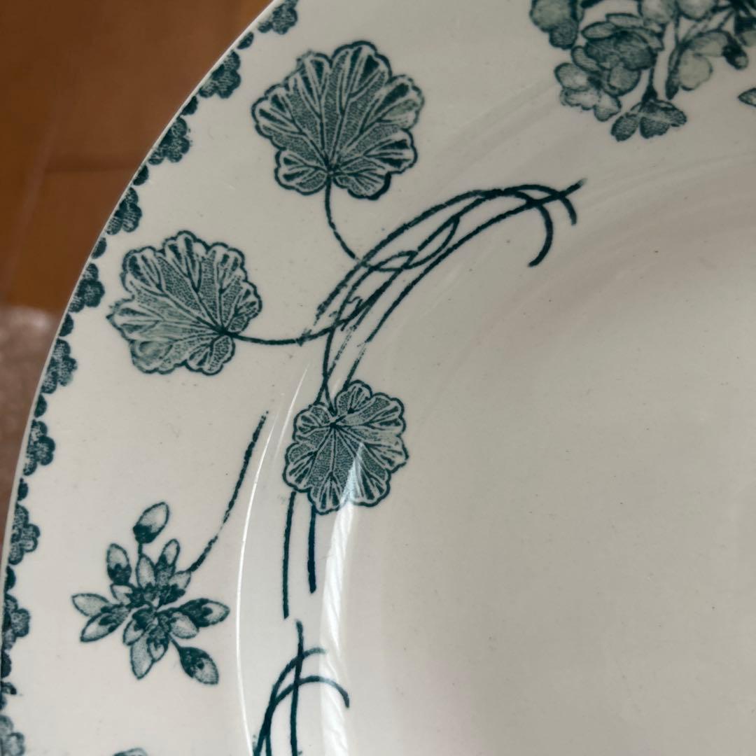 フランスアンティークサルグミンヌゼラニウムスーププレート