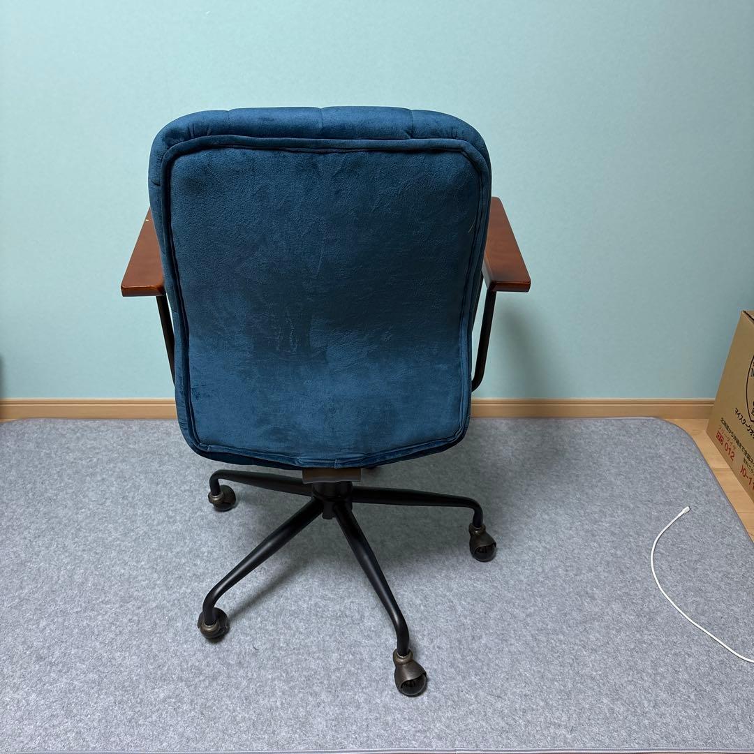 オフィスチェア 座面高43〜53cm 高さ調節 ベロア調 椅子