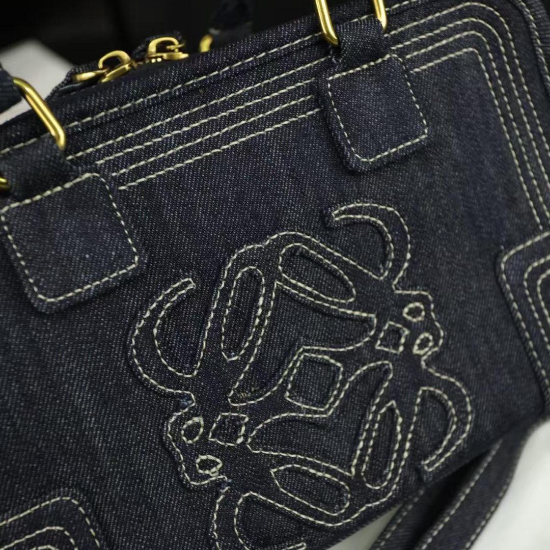 Amazona Jeans デニム刺繍ショルダーバッグ