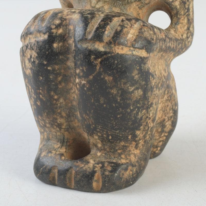 中国　玉石寿山石彫刻　兎　置物　C　A6