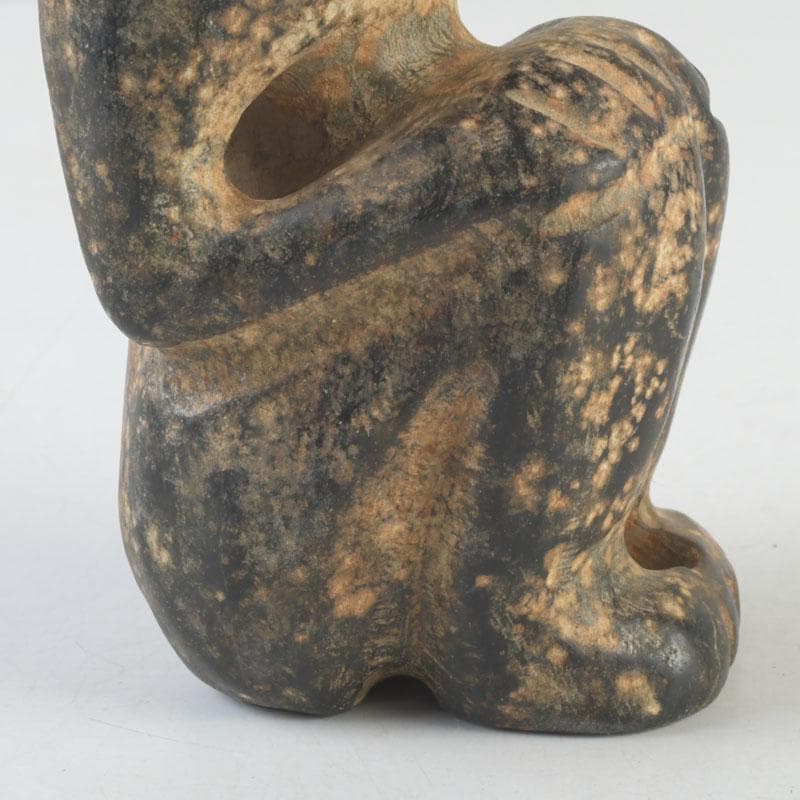 中国　玉石寿山石彫刻　兎　置物　C　A6