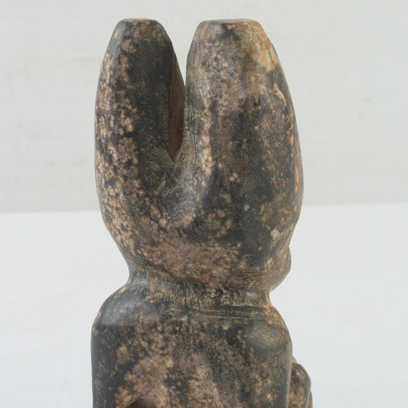 中国　玉石寿山石彫刻　兎　置物　C　A6