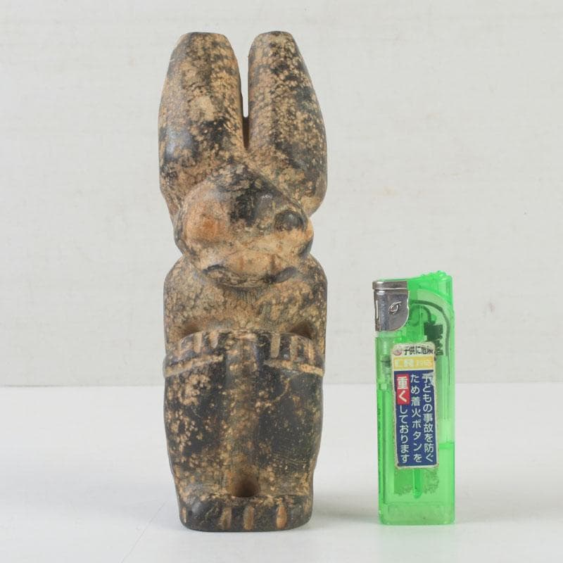 中国　玉石寿山石彫刻　兎　置物　C　A6