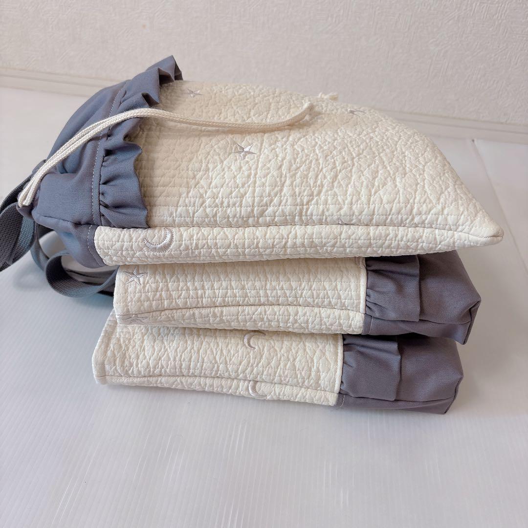 レッスンバッグ 上履き入れ　ヌビ　ムーンスター刺繍　　体操服袋