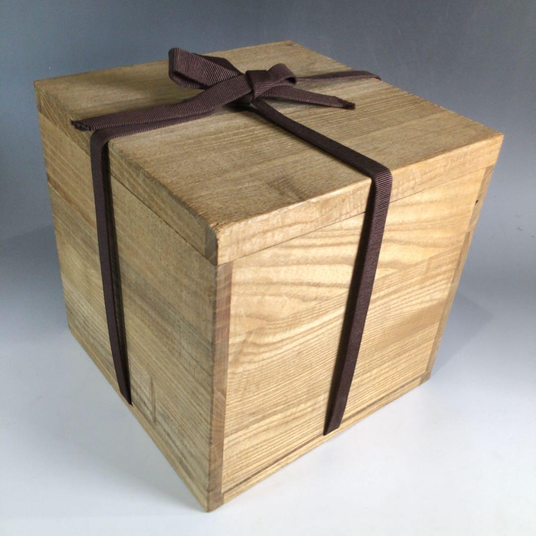 Ｐ２９５　水指　『在銘』『窯変錦彩』『耳付水指』　共箱　茶道具