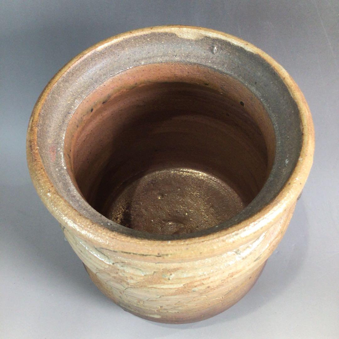 Ｐ２９５　水指　『在銘』『窯変錦彩』『耳付水指』　共箱　茶道具