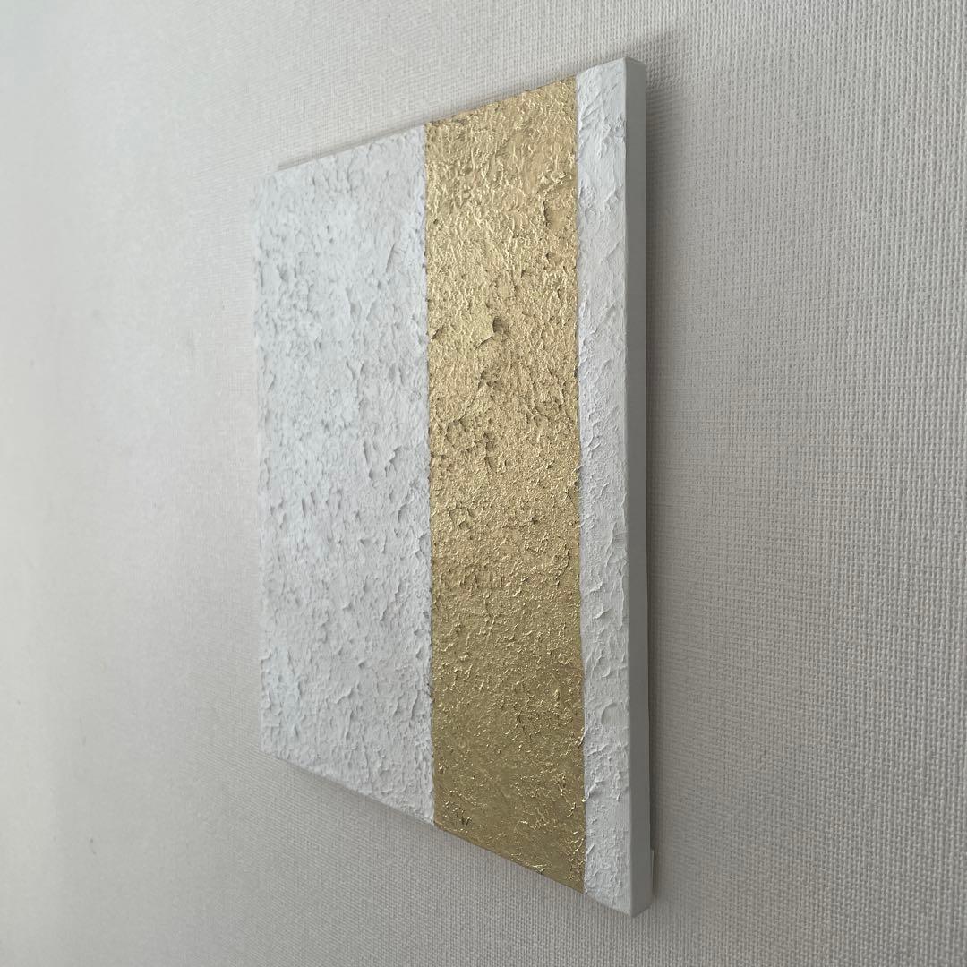 白と金の抽象画｜現代アート　絵画　壁掛け　シンプル　北欧　原画　ストリートアート