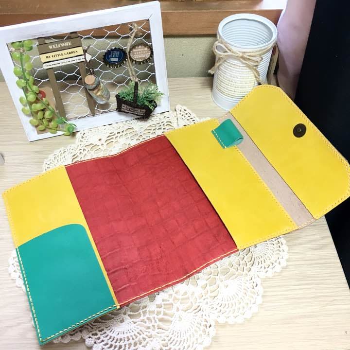 ネココ様ご確認用 ヌメ革クロコ型押し×マーブル染めB6手帳フルカバー 本革
