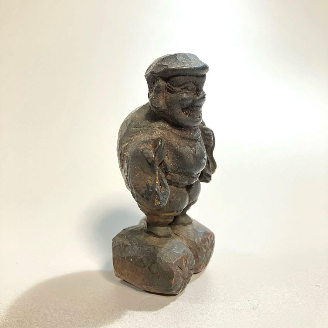 骨董　小さな大黒天　変わり大黒　民衆仏　木彫人形　一刀彫　民間信仰　民芸　縁起物