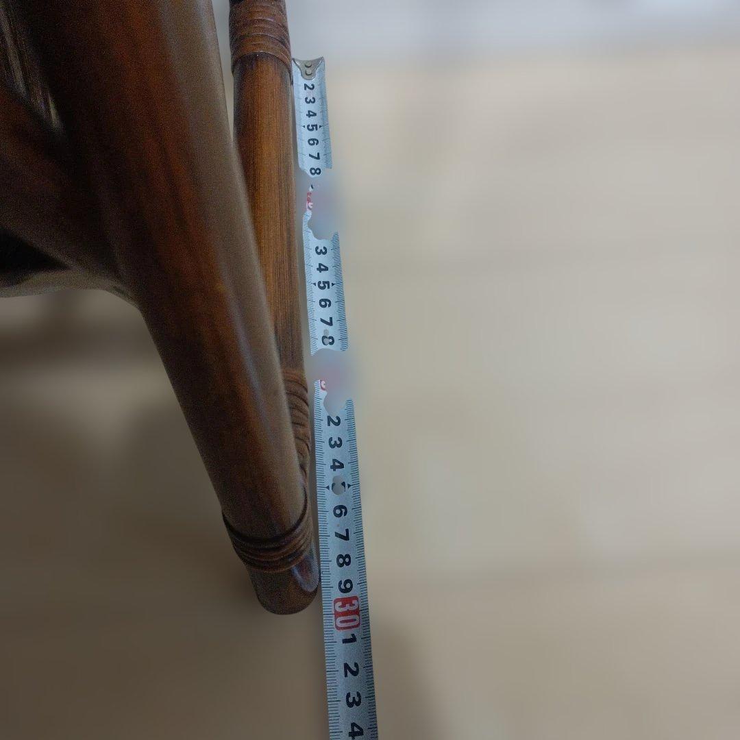 レトロ　ラタン テーブル付きマガジンラック ブラウン　ヴィンテージ