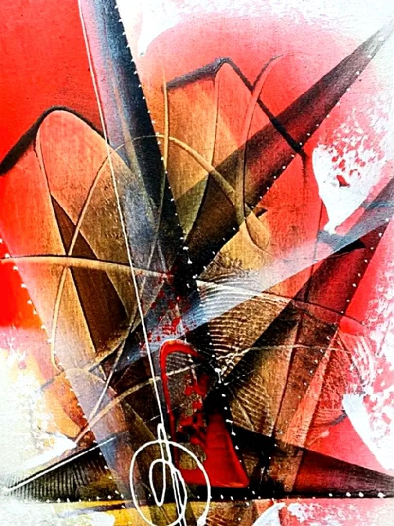 ⭐️【NO-E8】✨在庫処分お値下げバリ島絵画アブストラクト抽象画アートフレーム付