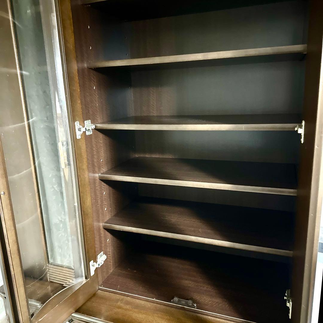 レトロ 食器棚 カップボード 飾り棚 ガラス扉