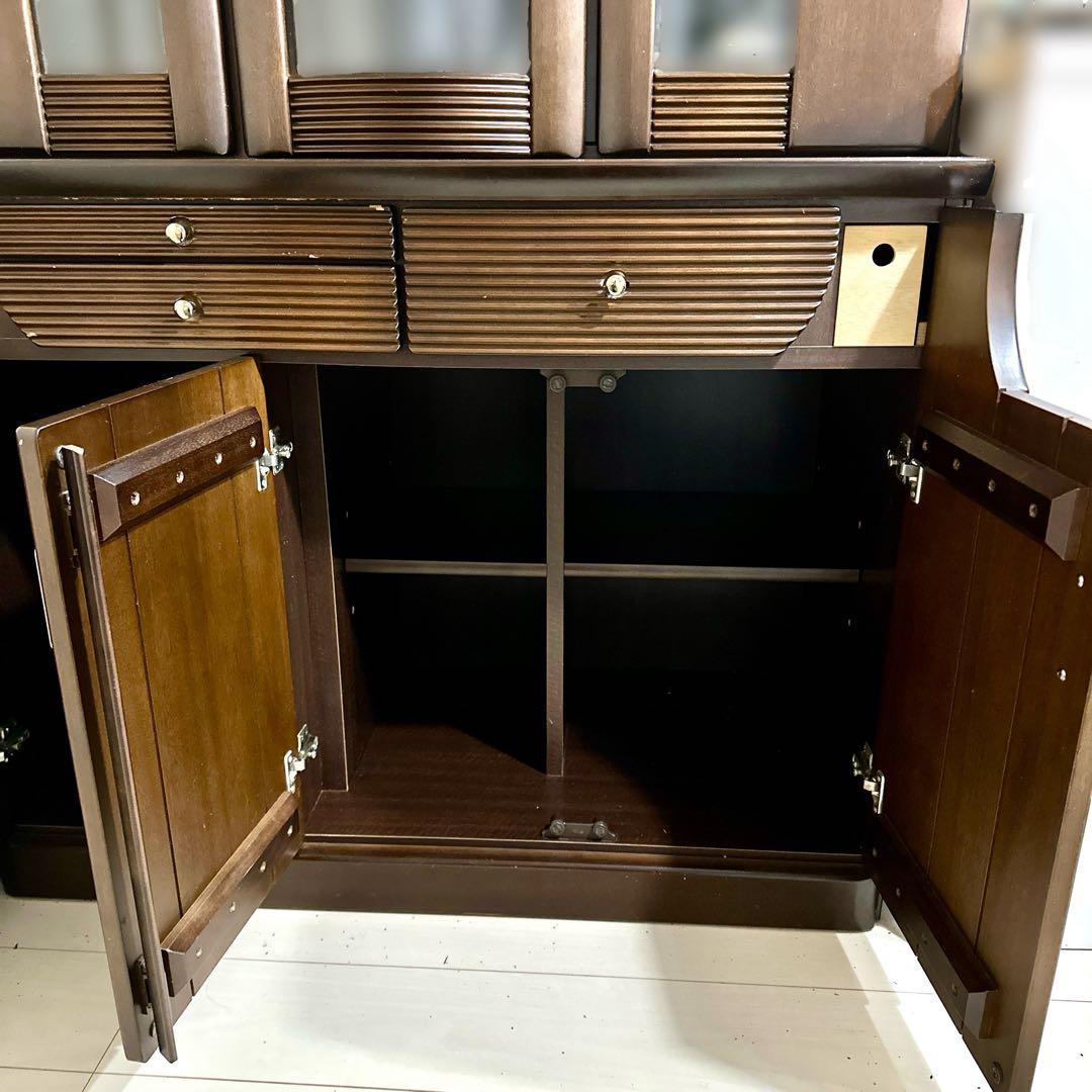 レトロ 食器棚 カップボード 飾り棚 ガラス扉