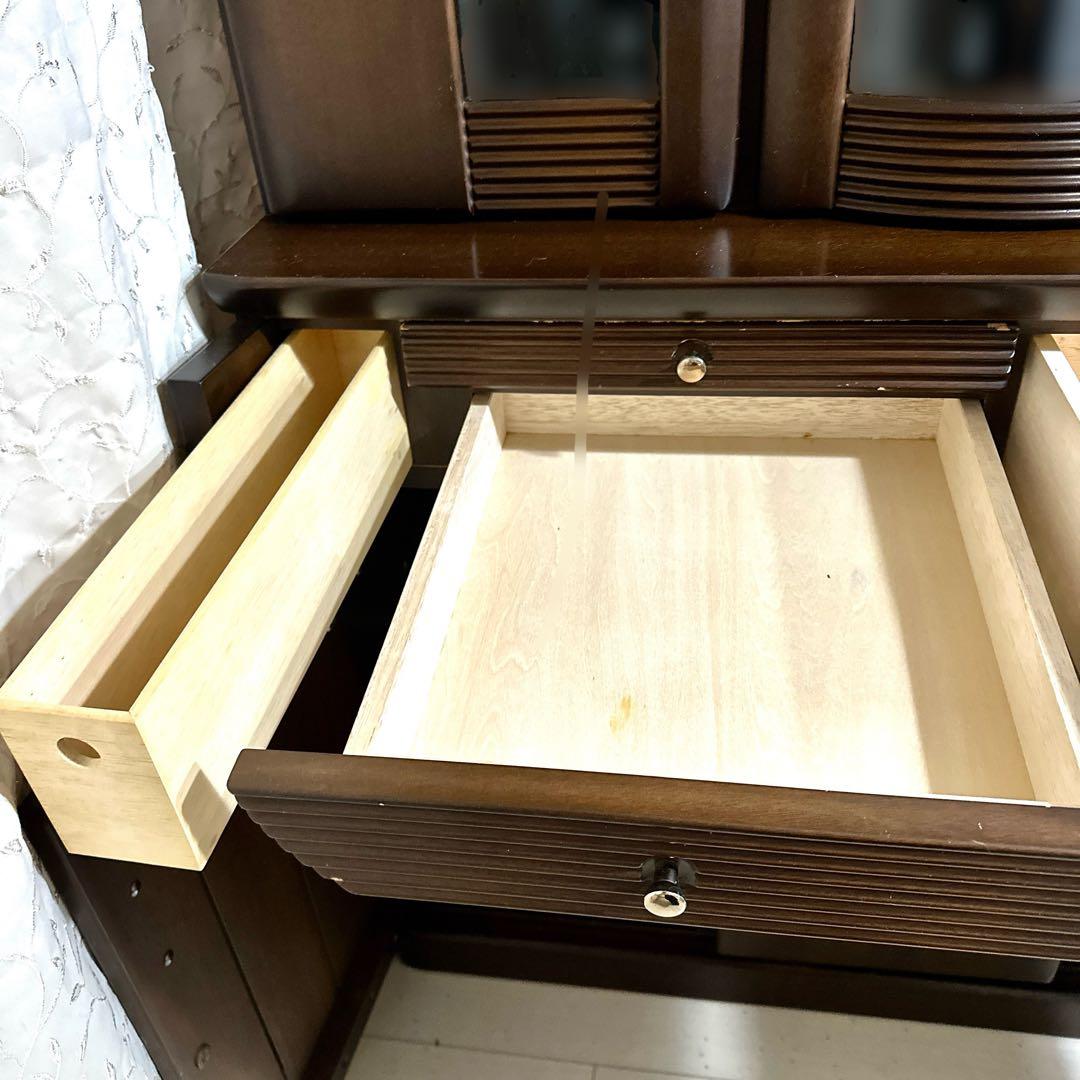 レトロ 食器棚 カップボード 飾り棚 ガラス扉