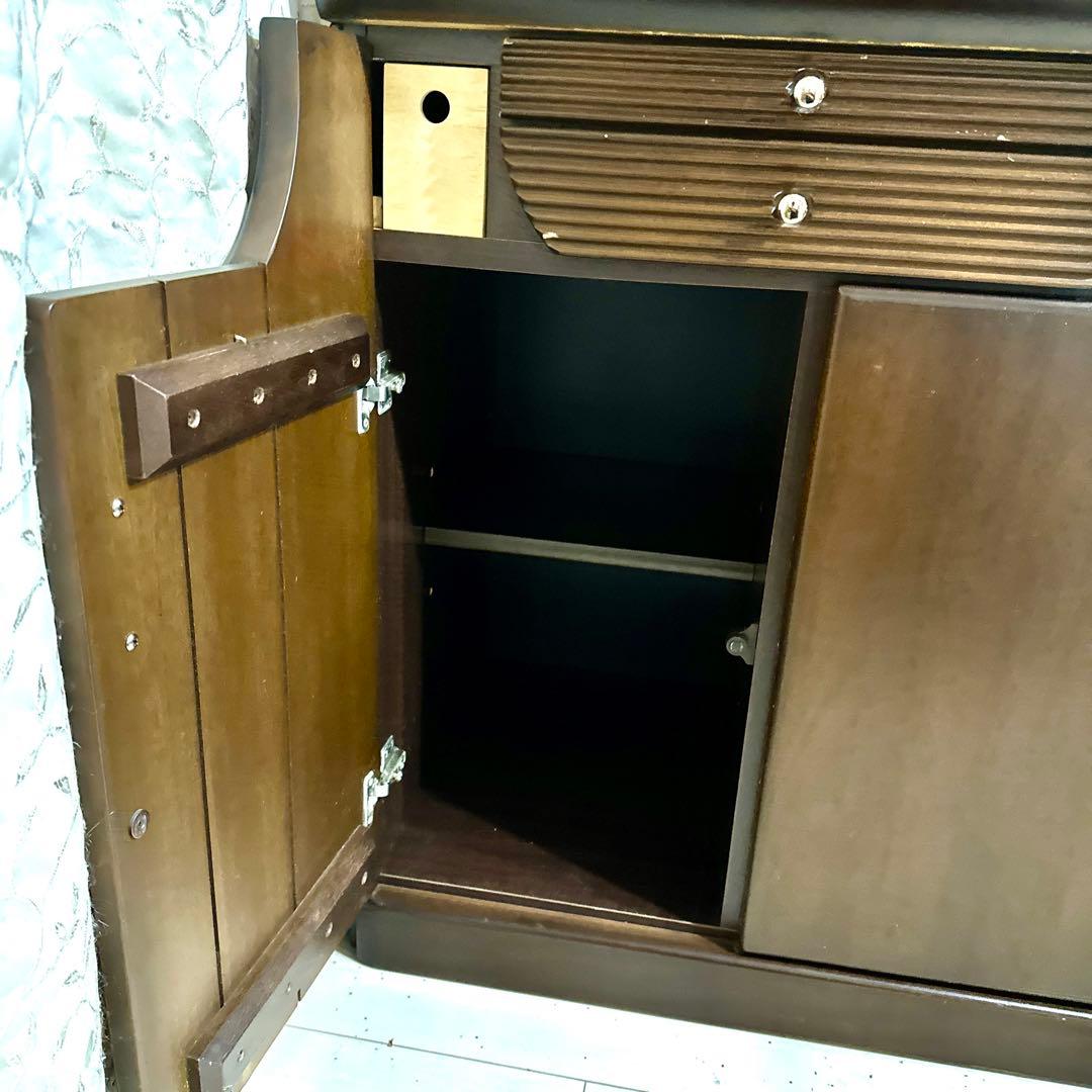 レトロ 食器棚 カップボード 飾り棚 ガラス扉