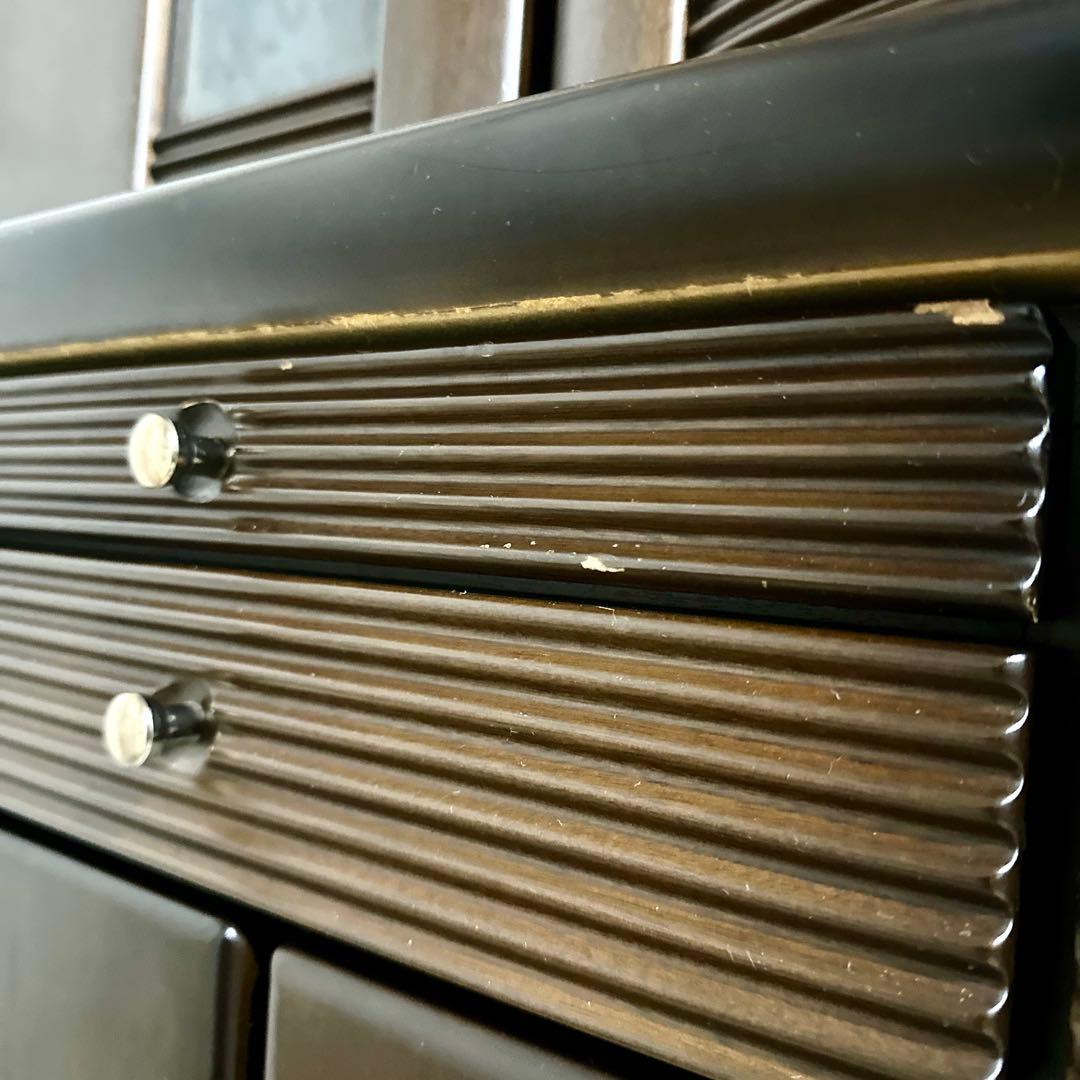 レトロ 食器棚 カップボード 飾り棚 ガラス扉