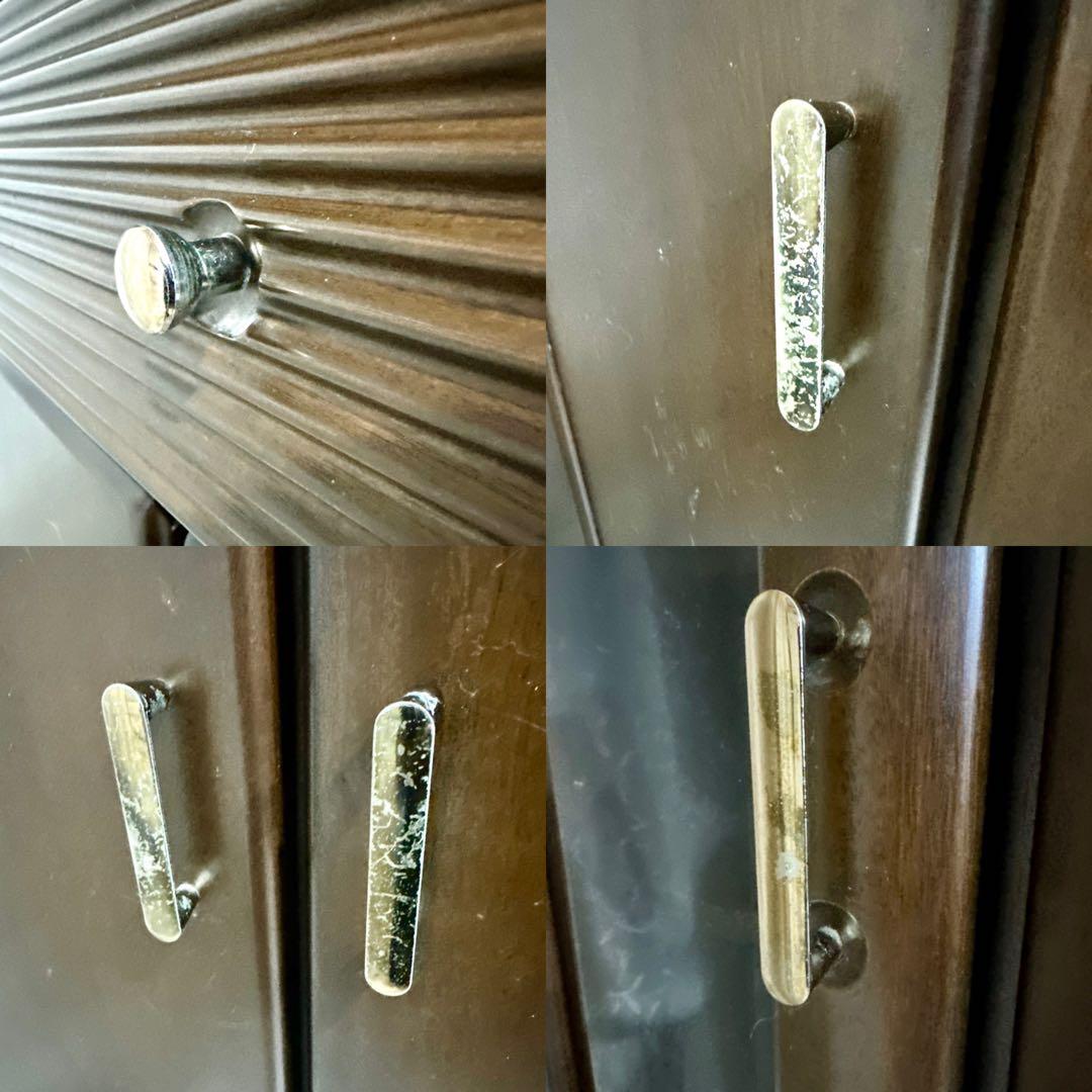 レトロ 食器棚 カップボード 飾り棚 ガラス扉