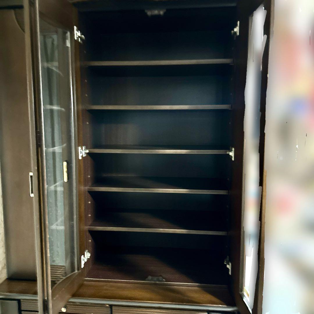 レトロ 食器棚 カップボード 飾り棚 ガラス扉