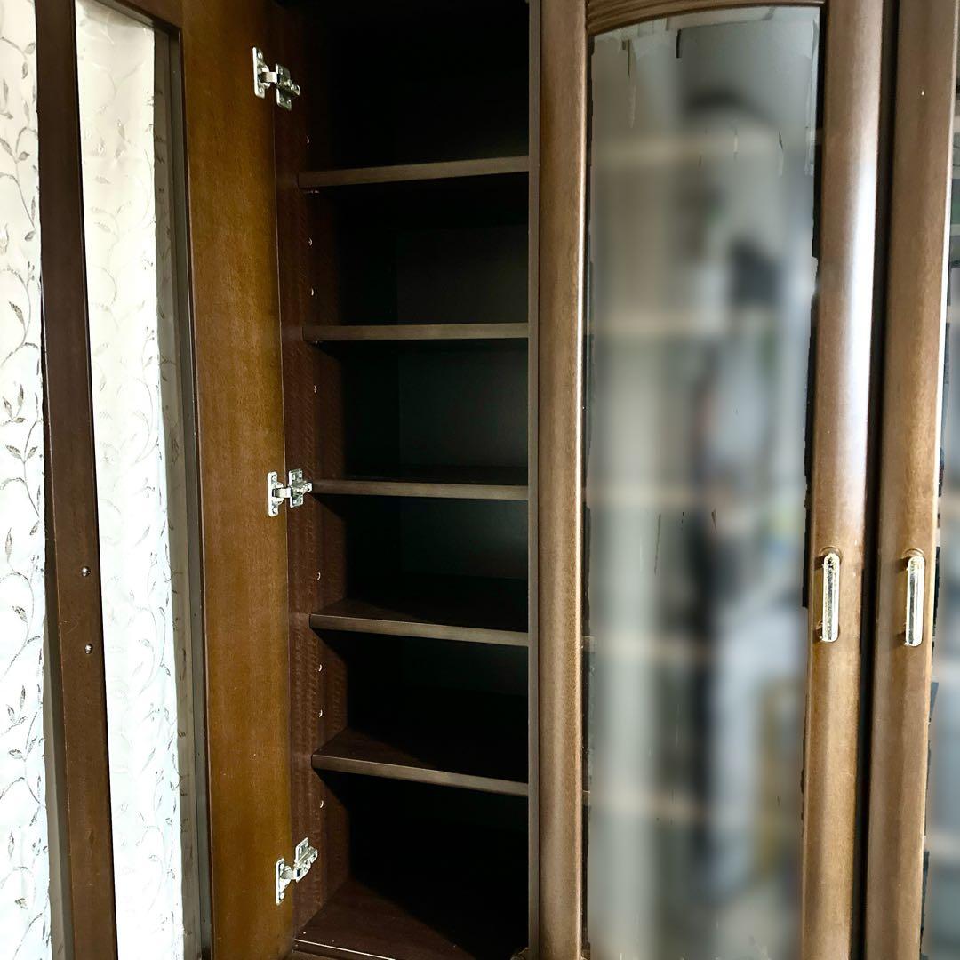 レトロ 食器棚 カップボード 飾り棚 ガラス扉