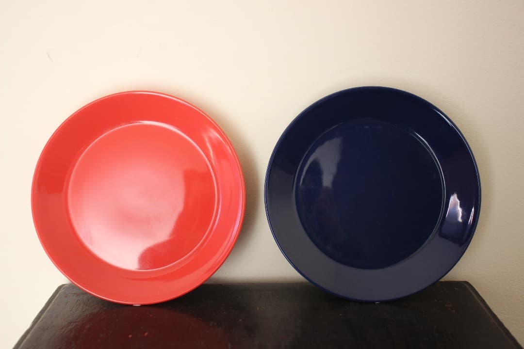 　イッタラ　ティーマ　ネイビー×レット　プレート・ボウル