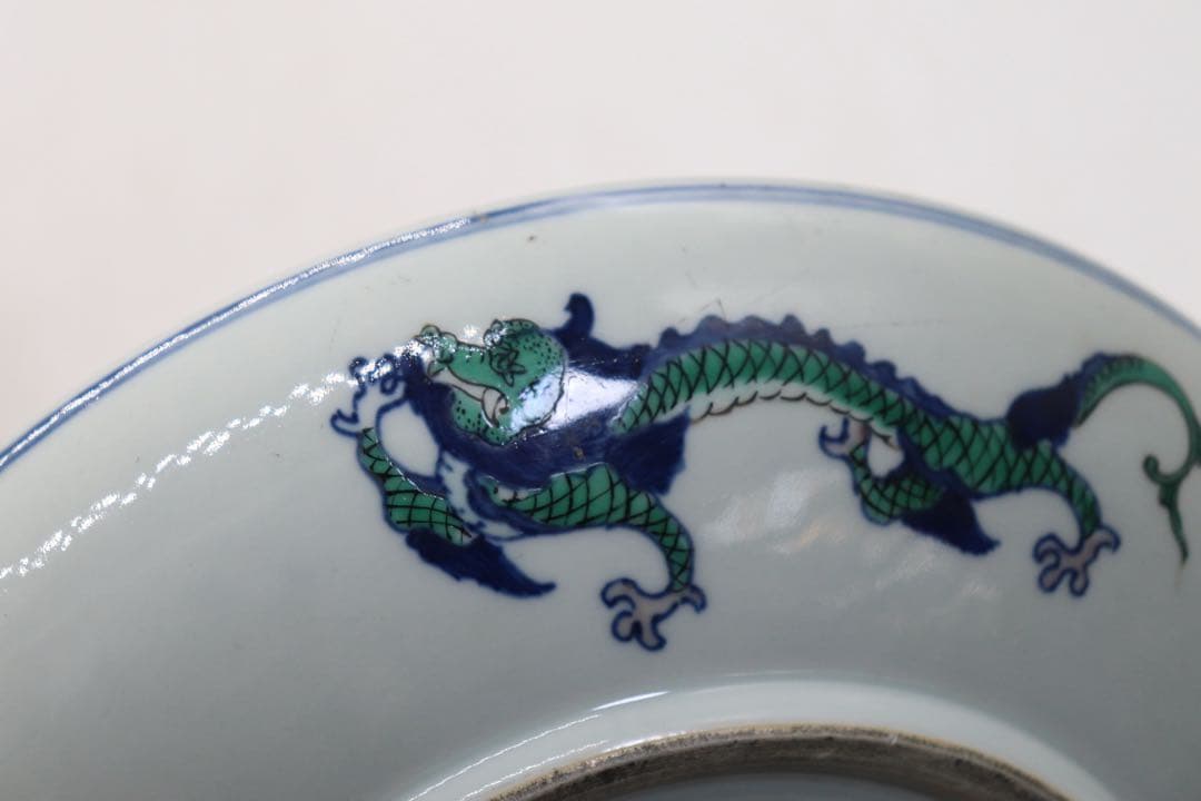 中国　色絵　大清雍正年製銘　人物圖大皿　送料込み260323