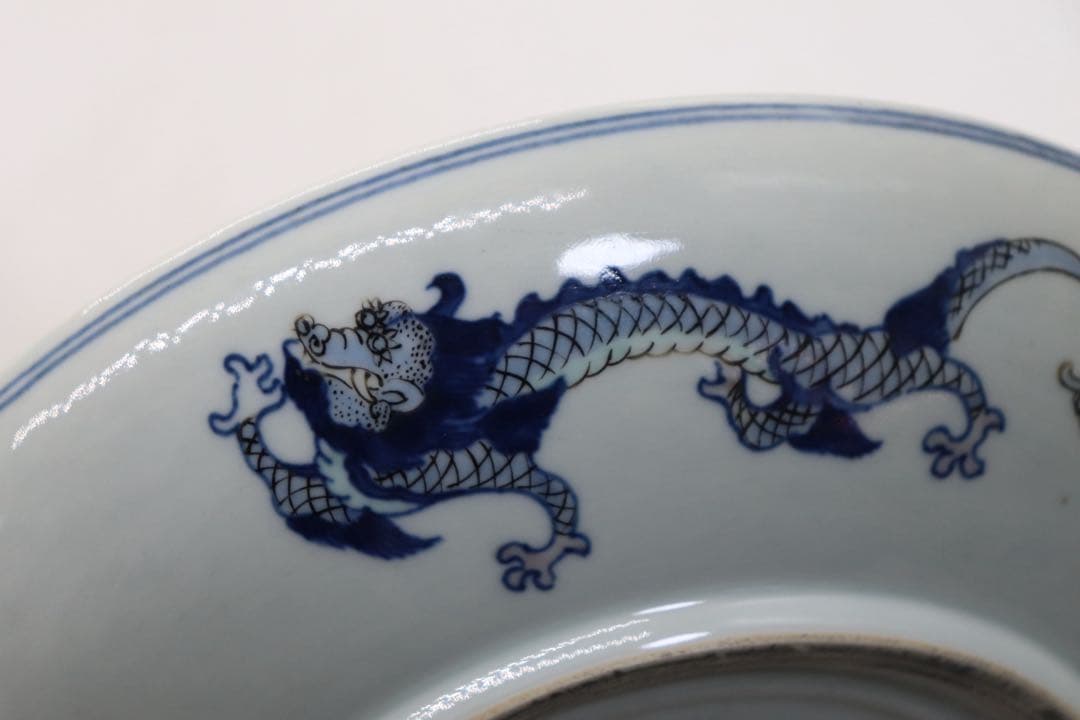 中国　色絵　大清雍正年製銘　人物圖大皿　送料込み260323