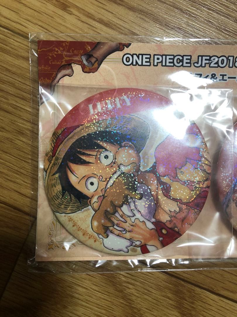 希少 未開封 ワンピース JF 2018 限定 缶バッジ ルフィ エース