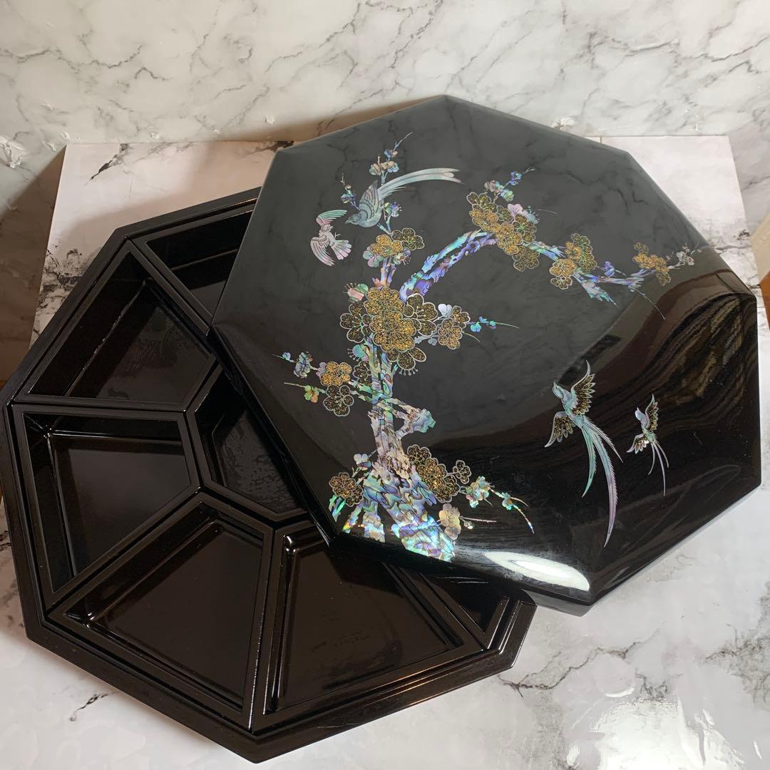 螺鈿細工 八角 お重 御節